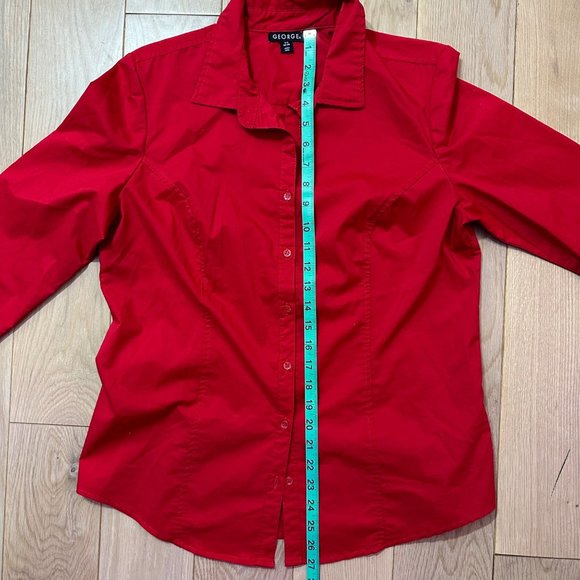 GEORGE Red Button Down Shirt | Size: 12 - Picture 5 of 6